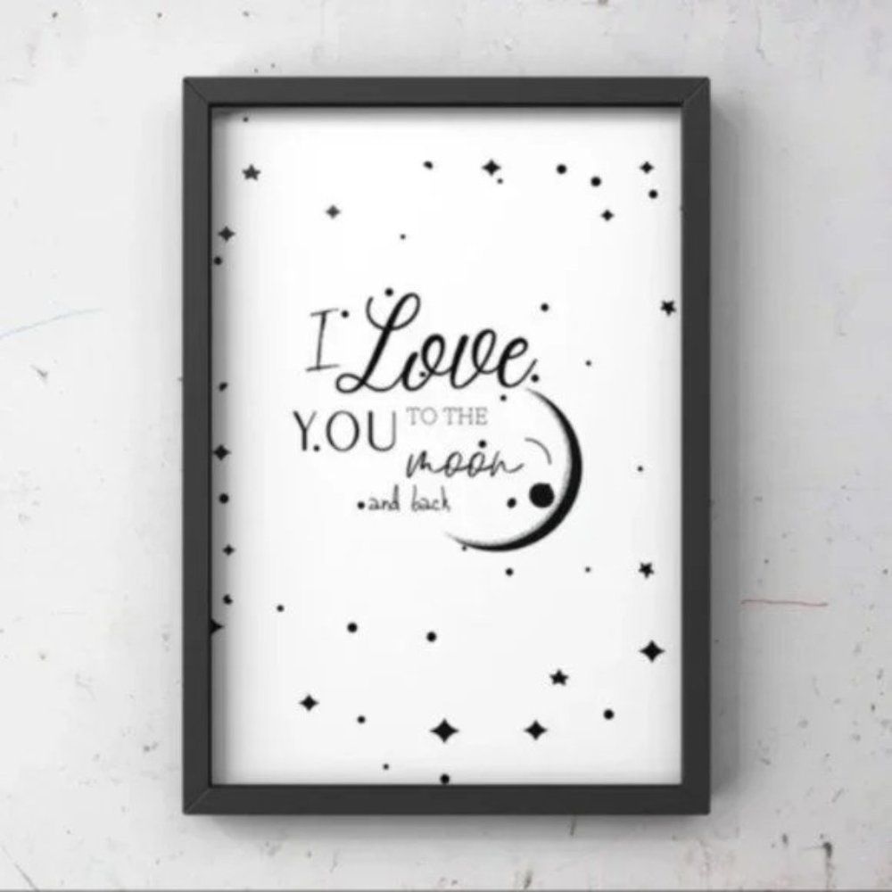 I love you to the moon and back wall art print